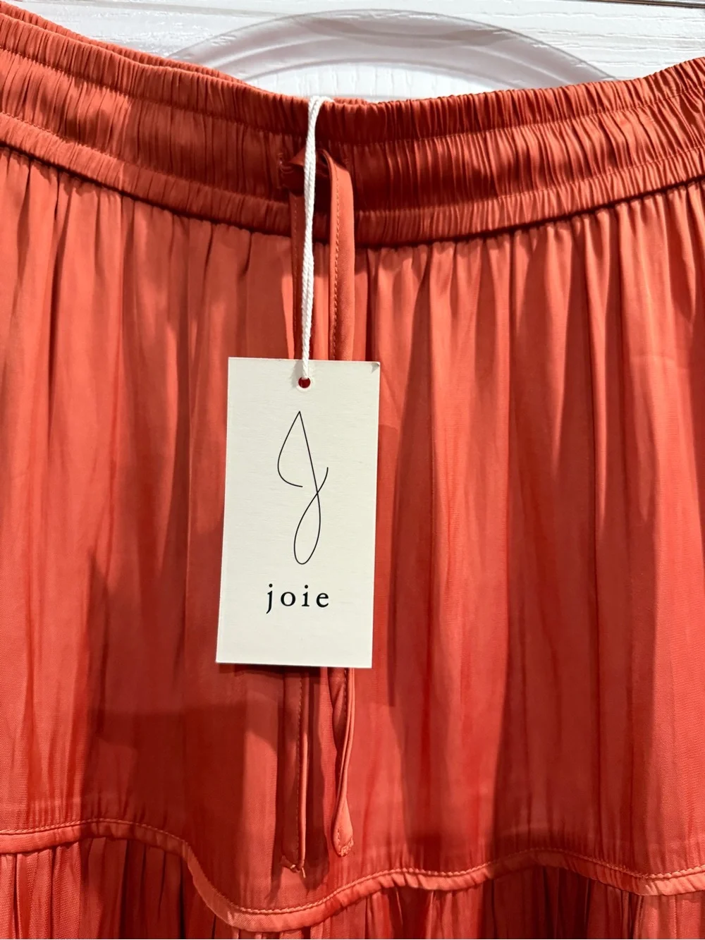 Joie Coral Tiered Maxi Skirt with Elastic Waist